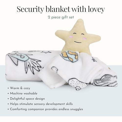Image of Evolur Astro Nap 2 Piece Gift Set, Includes Blanket with Lovey, Warm and Cozy Baby Blanket, Machine Washable Nursery Bed Blanket, Soft and Charming Lovey