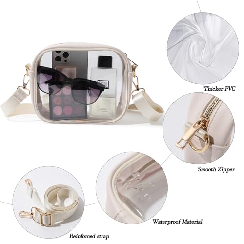 Image of TOBVZOO Clear Bag Stadium Approved, Crossbody Transparent Bag for Concerts Sports Events, Purses for Men & Women