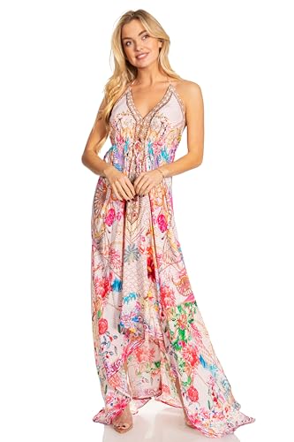 Image of Sakkas Lizi 2025 Womens Maxi High-Low Halter Handkerchief Long Dress Beach Party