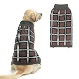PUPTECK Hundepullover für große, mittelgroße und kleine Hunde – klassischer Karomuster, Welpenurlaub, Wintermantel, Kleidung für Damen, Mädchen, Jungen, warm, Grau, Größe XL