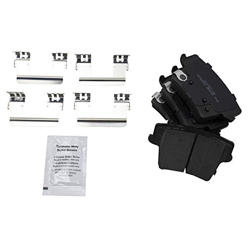 Image of TRQ Rear Ceramic Brake Pad and Rotor Set Solid Rotors | For 12-21 Chrysler 300 V6 3.6L RWD 15-17 Dodge Charger SXT RWD with Solid Rear Rotors