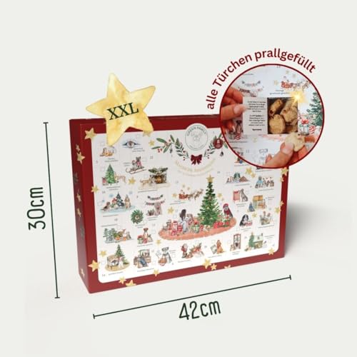 Green PAWLY® XXL Hunde Adventskalender 2024 | Premium Hundeleckerlies | 420 Gramm Inhalt | 100% Lebensmittelqualität | Ohne Chemie | Muskelfleisch und Veggy