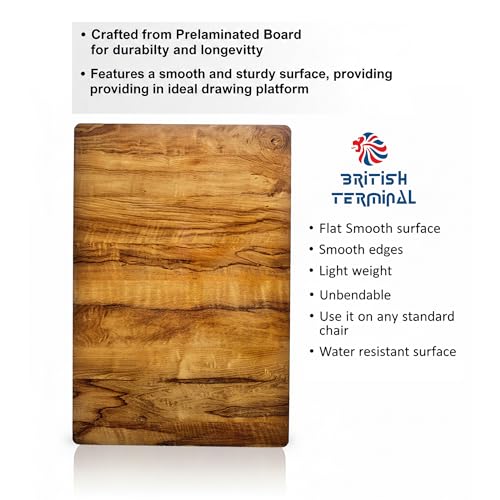 Image of Wooden Lap Board for Writing, Multipurpose Engineering Drawing Board, Study Pad for Laptop and Keyboard, Smooth Flat Surface for Students, Kids and Artist (Thickness - 11mm, 10 x 12 inch)