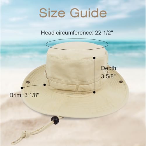 Image of Bucket Hat Wide Brim UV Protection Sun Hat Boonie Hats Fishing Hiking Safari Outdoor Hats for Men and Women