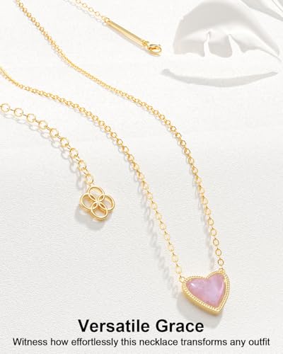 AICase 18K Gold Plated Heart Pendant Necklace for Women,Fashion Dainty Simple Adjustable Length Jewelry,Anniversary Birthday Gifts for Women/MoM/Sister/Friends/Her/Wife/Grandma/Coworker3