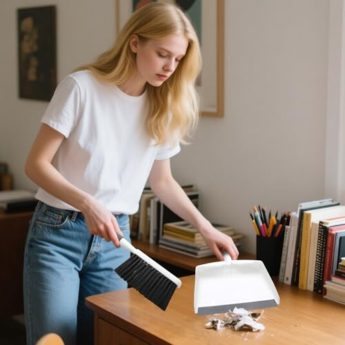 SetSail Mini Besen und Kehrschaufel Set, Tragbare Reinigungsbürste und Kehrschaufel Combo Nesting Snap On Angled Handbesen und Kehrschaufel Set, Kleine Bürste Kehrschaufel für Küche, Desktop, Haustier – Bild 8