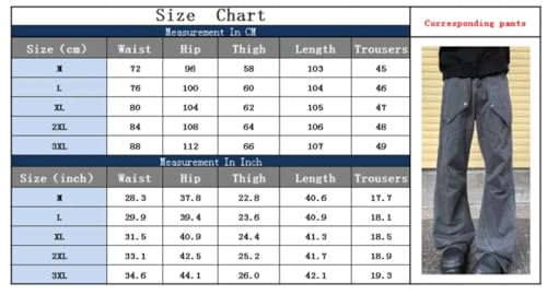 Men Washed gray9 Pleated Baggy Flare Cargo Jeans Pants Clothes Cotton Streetwear Hip Hop Long Trousers4