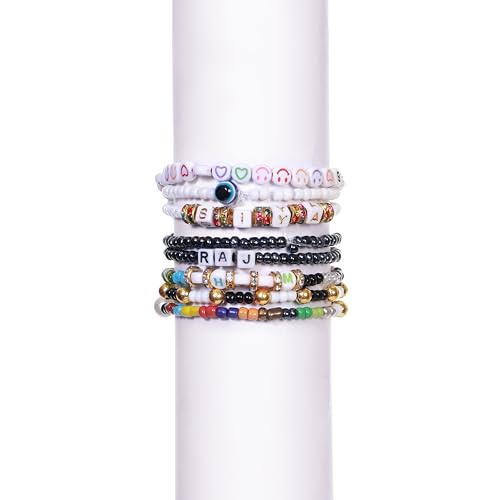 Image of ambitieux Bracelet Making Kit with 2900+ Pcs - Seed Beads, Evil Eye, Alphabet, Metallic, Tools & Pouch for Girls DIY Jewelry Craft Birthday Gift for Girls 2 3 4 5 6 7 8 9 Years