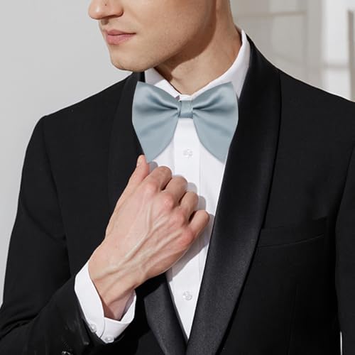 Image of Alizeal Velvet Pre-tied Adjustable Bow Tie for Men Oversize Formal Solid Tuxedo Bowtie