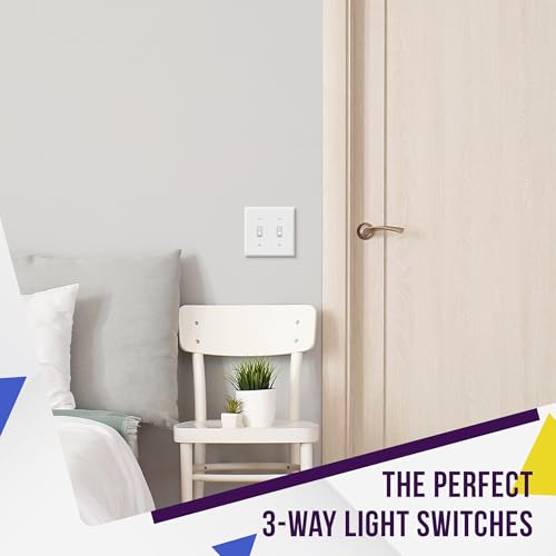 ENERLITES Toggle Light Switch, 3-Way or Single Pole, 15A 120-277V, Grounding Screw, Residential Grade, UL Listed, 83150-W-10PCS, White (10 Pack) by ENERLITES - Image 3