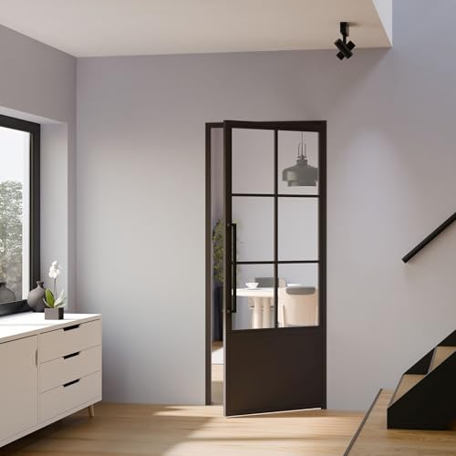 inova Drehtür mit Beschlag & Zarge Glastür Komplettset 830x2115mm DIN rechts Griffstange