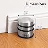 H&S 2.2lb Heavy Door Stop - Non-Scratch Stainless Steel Chrome Door Stoppers for Floor - Portable Door Stopper for Floor Protection Indoors