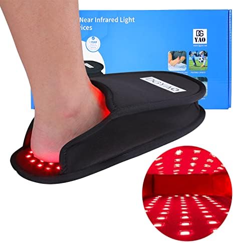 HAIYUE Red Light Therapy Device Slipper with 880nm Infrared Light Therapy Pulse Mode for Foot Feet Toes Instep, New Flat LED Lights Pain Relief Muscle Relax Home Office Use