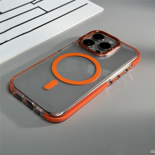Coque iPhone 14 Pro magnétique transparente orange idéale pour vos trajets