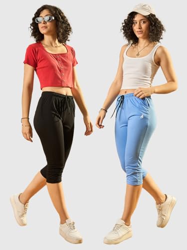 Image of Modeve Women Solid Cotton Blend Capri for summer|| Summer Wear