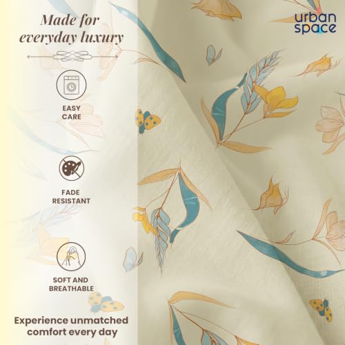 Image of Urban Space Festive Gifting Set - 100% Cotton Double Bedsheet with 2 Pillow Covers, Double Bedsheet Gift Set in Gift Box, 90 x 100 Inch, Sprinkle Buttercream | Diwali, Festive & Housewarming Gift