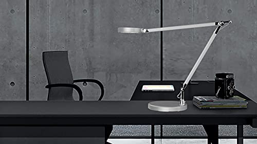 Unilux LED Schreibtischlampe Senza, dimmbar, silbergrau, 53 x 21 x 9 cm – Bild 7