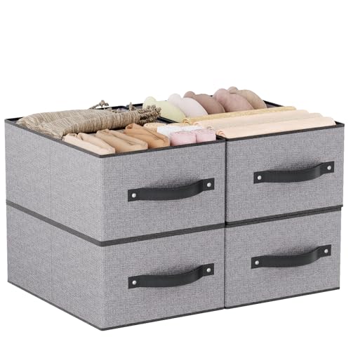 YheenLf Faltbare Aufbewahrungswürfel, Dekorative Aufbewahrungsboxen mit deckel, Griffen, zur Organisation von Regalen Schränken, für Kleidung