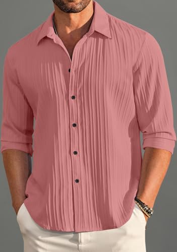 Image of ROYALSCOUT Men's Popcorn Full Sleeves Casual Shirt | Men Stylish Regular Fit | Button-Down Stylish Shirt for Party & Casual Wear