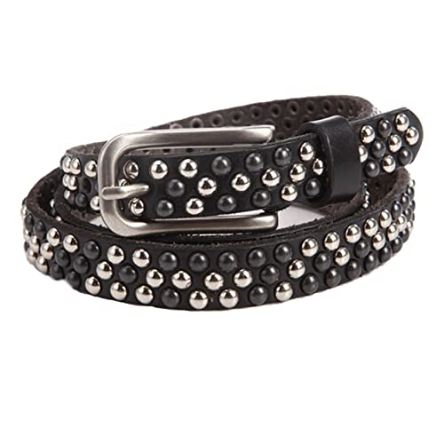 Ceinture à rivets style punk rock cuir de vachette vintage cloutée