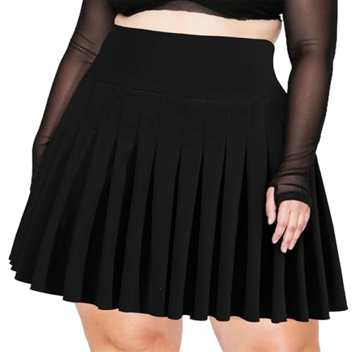 Moon Wood Women's Plus Size Pleated Tennis Skirt- Girls High Wais...