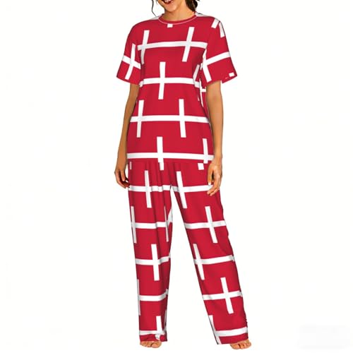 Pyjama femme doux drapeau danois pour cocooning et gracieuses matinées de week-end