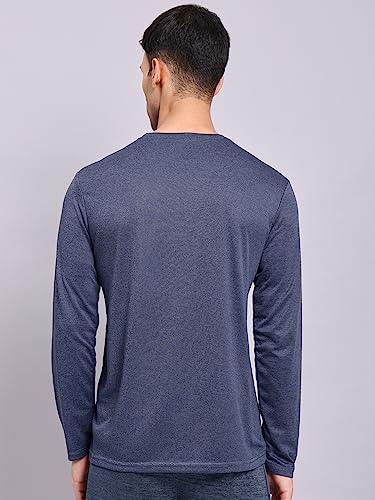 Image of TECHNOSPORT Men's Slim Fit Full Sleeve Round Neck T-Shirt, Double Cool Quick Dry Moisture Wicking Stretchable Sports Gym and Casual Wear