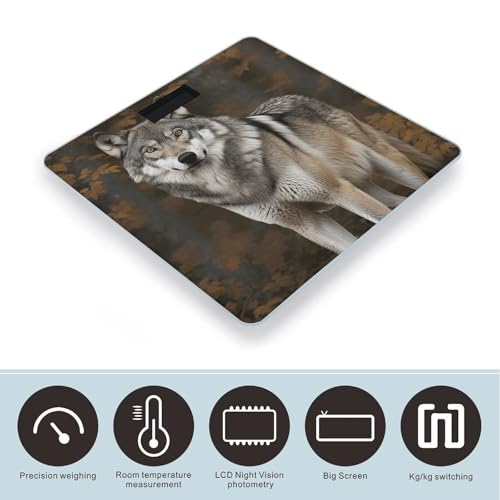 Báscula digital Wild Wild Gray Wolf con vidrio templado y pantalla LCD miniatura 3