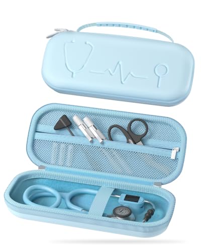 Image of ProCase Stethoscope Case for 3M Littmann Classic III & Cardiology IV -Lightblue | Hard Protective Carrying Bag Fits MDF, ADC, Omron Stethoscopes, Medical Storage Organizer for Nurses & Nursing Students