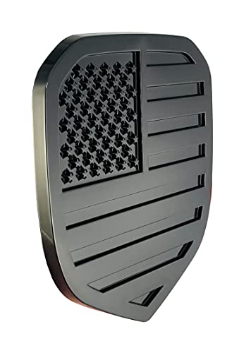 Image of Glossy Black American Flag Emblem Fits for RAM Front Grille Emblem Replacement Compatible Models /1500 2006-2018 /2500 2009-2018 /3500 2007-2018