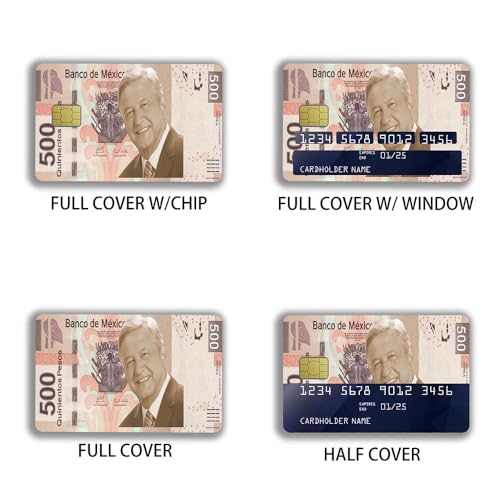 siayaharu Capas de cartão de débito mexicanas de 500 pesos sem bolhas, finas, à prova d'água, antir