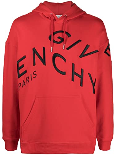 GIVENCHY Red Refracted Logo Embroidery Hoodie (Small) GIVENCHY Red Refracted Logo Embroidery Hoodie (Small)