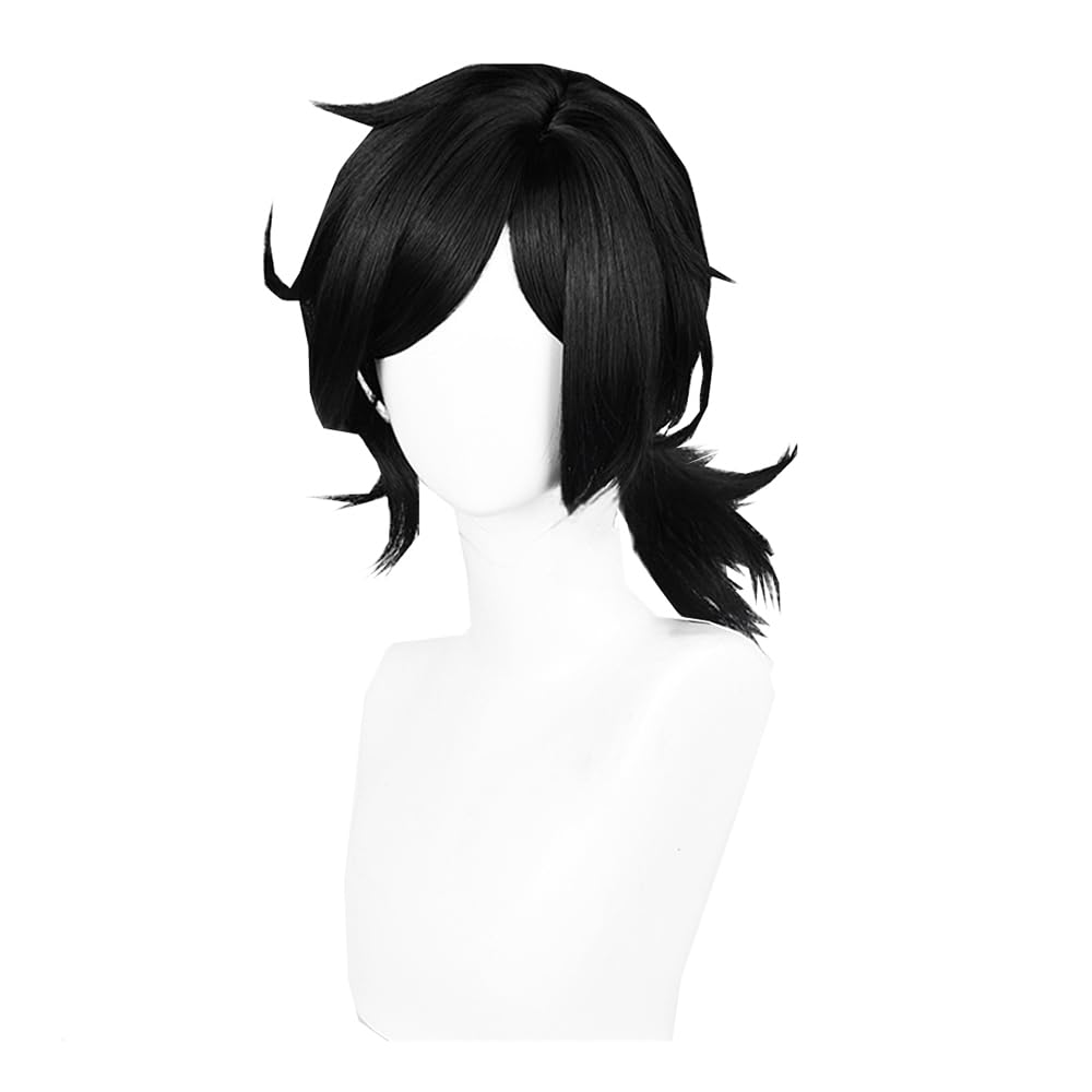 Short Black Cosplay Wigs for Men Women Unisex Short Hair Wig with Bangs Anime Halloween Costume Wigs Cosplayer Full Synthetic Hair Wig Short Black Cosplay Wigs for Men Women Unisex Short Hair Wig with Bangs Anime Halloween Costume Wigs Cosplayer Full Synthetic Hair Wig