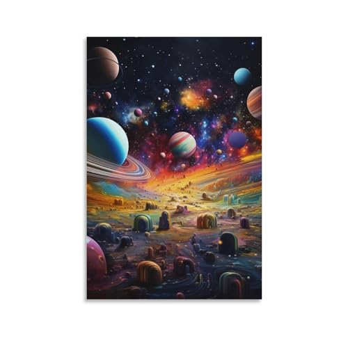 Impression Sur Toile Planète Murale premium tableau 50x75cm