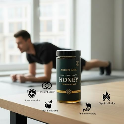 Image of Aurum Apis Raw Yemeni Sumar Honey, 100% Raw Unfiltered Pure Honey, Hand Harvested Organic Honey, Non-GMO, Unprocessed Certified Organic Honey from Sumar Tree, Rich Flavor & Aroma - 1kg Honey Jar