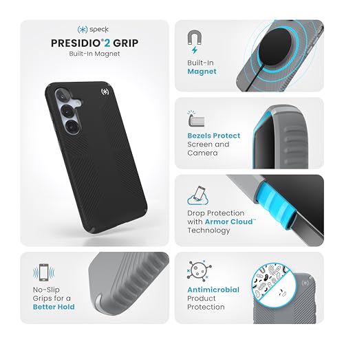 Speck Samsung Galaxy S25 Plus Case - Magnet Case, 13-Foot Drop Protection, No-Slip Grips - Samsung S25 Plus Case Magsafe - Raised Bezel and Enhanced Buttons - Presidio 2 Grip - image 2