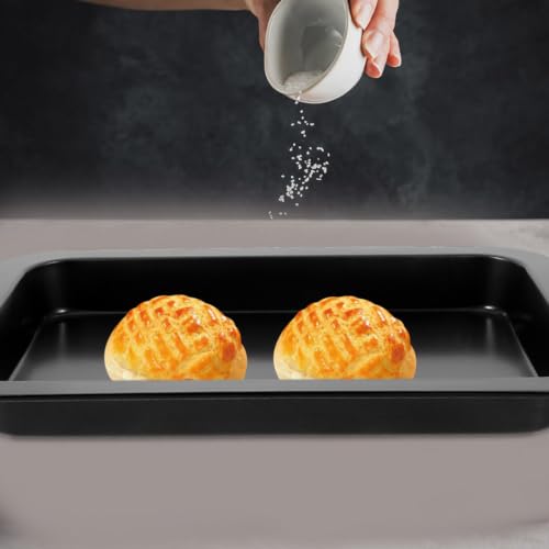 Molde de acero al carbono para hornear repostería con diseño rectangular antiadherente MAGICLULU 8
