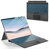 Surface Pro Keyboard, Bluetooth Wireless Type Cover for Microsoft Surface Pro 7 Plus 7/6/5/4/3 12.3 inch, Ultra-Slim Portable Magnetic Keyboard with 7 Color Backlit, Trackpad, USB-C Recharge, Black