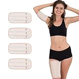 Castor Oil Pack Cotton: 4pcs Castor Oil Wrap for Knee, Arm, Leg Joint, Calf, Thigh Muscle Pain - Plus Size, Adjustable, Reusable, Organic Cotton Pack Wrap Compress Pad Kit