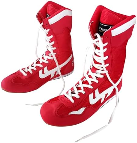 Chaussures de boxe hautes d'entraînement de lutte pour homme - Chaussures de boxe - Chaussures de compétition - Chaussures de sport d'intérieur