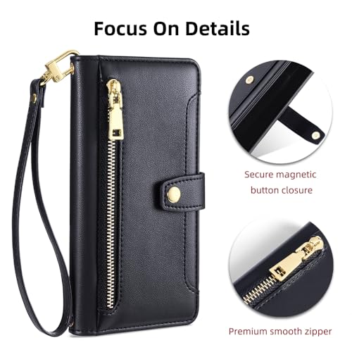 Housse Samsung A36 5G en cuir synthétique noir chic et magnétique