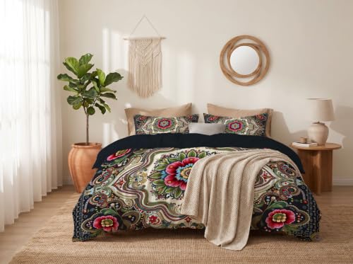 Housse de couette douce en microfibre réversible aux motifs ethniques - 3
