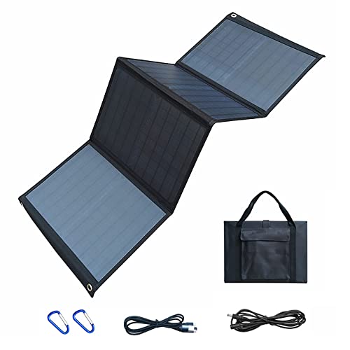 YNAYG Panel Solar Portátil Plegable 40W para Camping, Cargador Solar Monocristalino 5V USB y 18V DC, Compatible con Generador Portátil, Teléfonos Inteligentes, Tabletas y Más Cover
