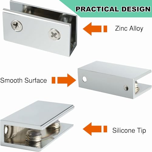 Alise BL2010C-4P Glass Shelf Bracket Adjustable Shower Brackets,Heavy Duty Rectangle Clamp Holder thumb #2