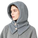TAGVO Winter Thermo Kapuzenschal Unisex, Winddichte Sturmhaube Beanie Weiches Warm Mütze mit Nackenwärmer Halswärmer, 2 in 1 Wintermützen Schal mit Kapuz Herren Damen für Sportarten Einkaufen