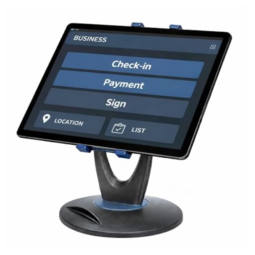 MAX SMART Heavy Base Tablet Stand for POS & Desk — Ultra Stable, No Wobble When Tapping, 360° Rotation with Handle, Ergonomic Eye-Level Viewing for iPad & Tablets