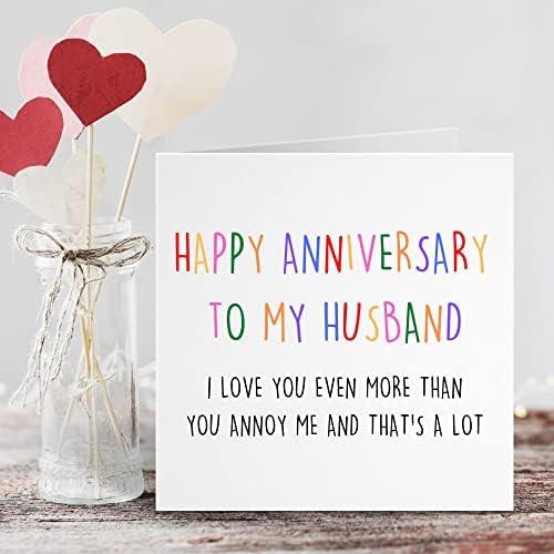 Funny Anniversary Card | Rude Cards For Husband Him Men Fiancé | Gay LGBT Gifts | Presents for 1st 2nd 3rd 4th 5th Year Ruby Tin Golden | Handmade | Couple Silly Cheeky Big Banter Laughter Joke |15cm