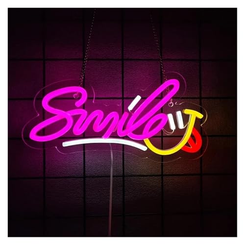Genérico Decoración con luz de neón Letra Smile Led para lámpara de neón usada 15,5cmх31cm