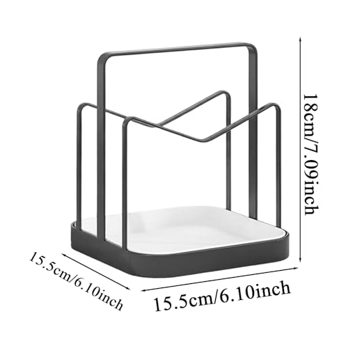 Support de couvercle de casserole pour comptoir et repose-cuillère inox