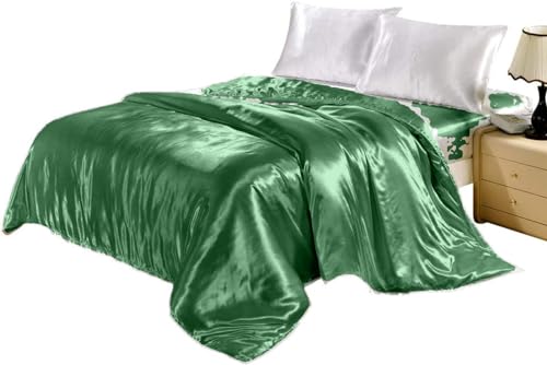 Housse de couette soie de mûrier lit double vert olive pour des nuits de douceur - 2